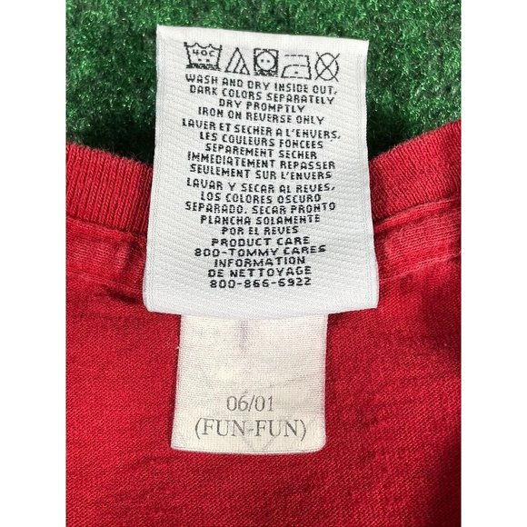 Tommy Jeans Hilfiger Denim‎ Red Long Sleeve Shirt Mens Size Large - Picture 6 of 6